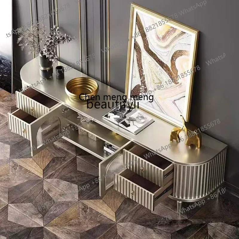 cn8350 LHY A  Italian TV Cabinet Unit Modern Simple Small Apartment  Floor Cabinet Solid Wood Light Luxury Wall Cabinet Living R