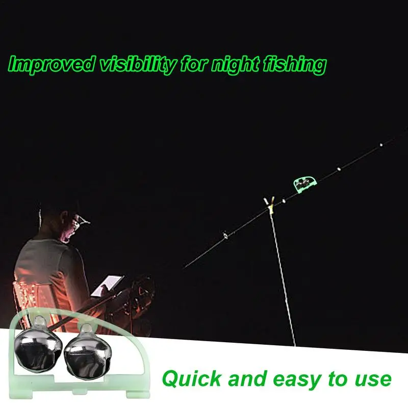 Fishing Rod Bells Portable Fishing Bell Glow In The Dark Night Fishing Rod Alarm Bell Set Of 5 Fishing Bite Indicator Bells