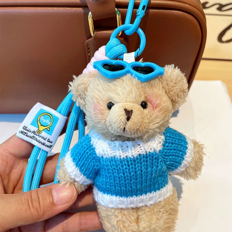 New Sweater Bear Bag Pendant Cute Dress-up Doll Toy Key Ring Bag Pendant Creative Car Keychain Korean Valentine's Day Gifts