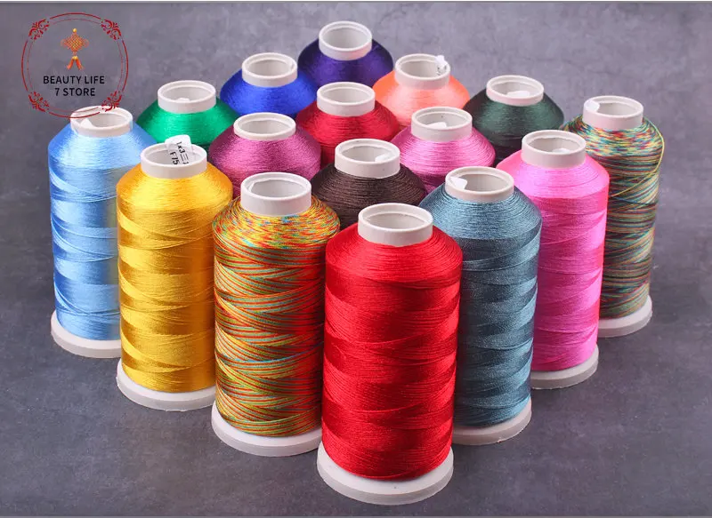 1800m Ice Silk Tassel Line 0.3mm Rayon Mercerized Flower Wrapped Woven Thread Cross Stitch DIY Handmade Material