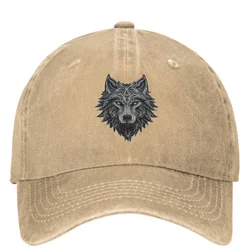 Paper Wolf Baseball Cap Animal Pattern Outdoor Sports Sunscreen Washed Trucker Hat Unisex Men y2k  Custom Logo Baseball Caps