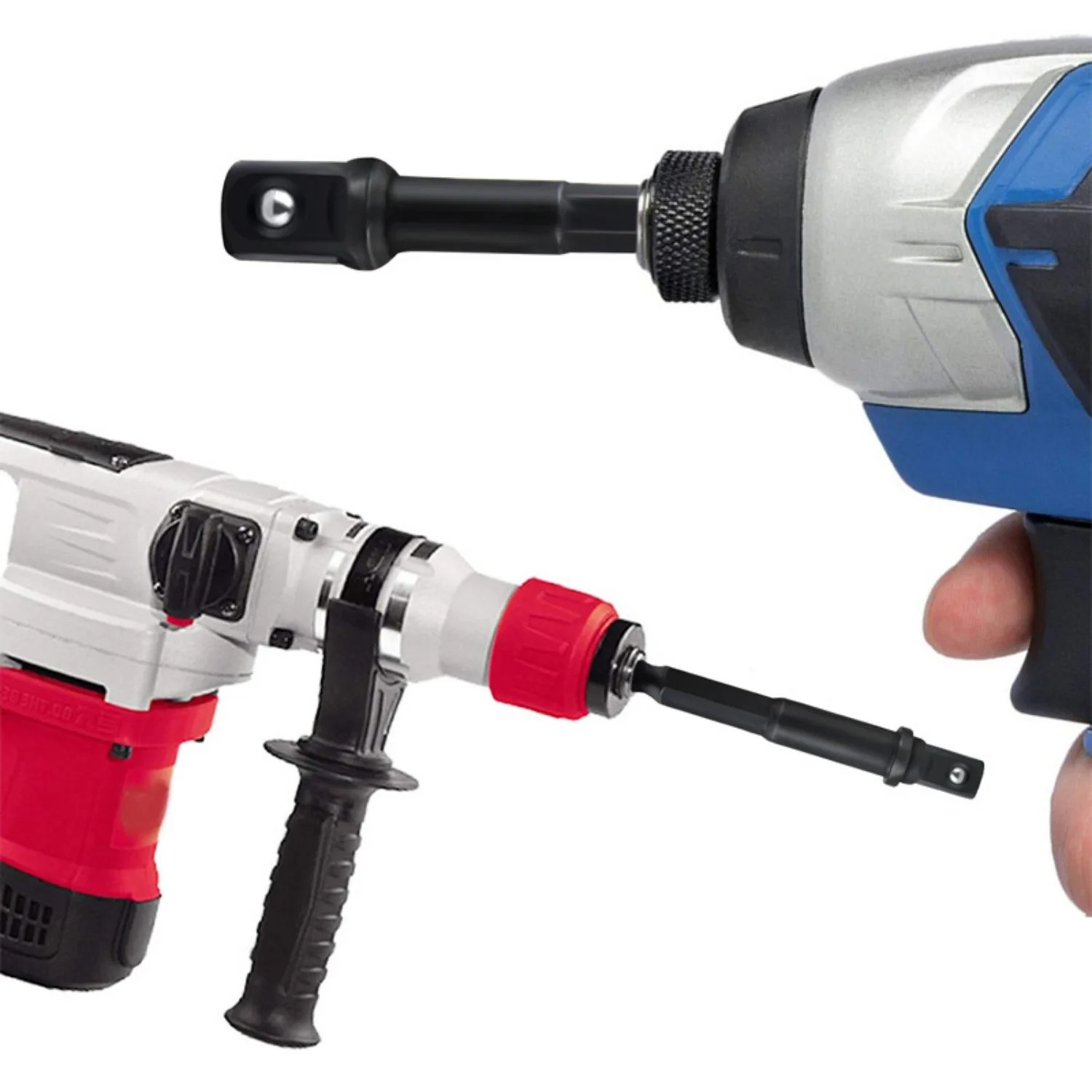 8/4 قطعة محول مأخذ التوصيل 1/4 بوصة عرقوب لقمة ثقب تمديد قضيب للسائق 1/2 3/8 1/4 ، عرافة عرقوب إلى مربع تمديد المقبس #5