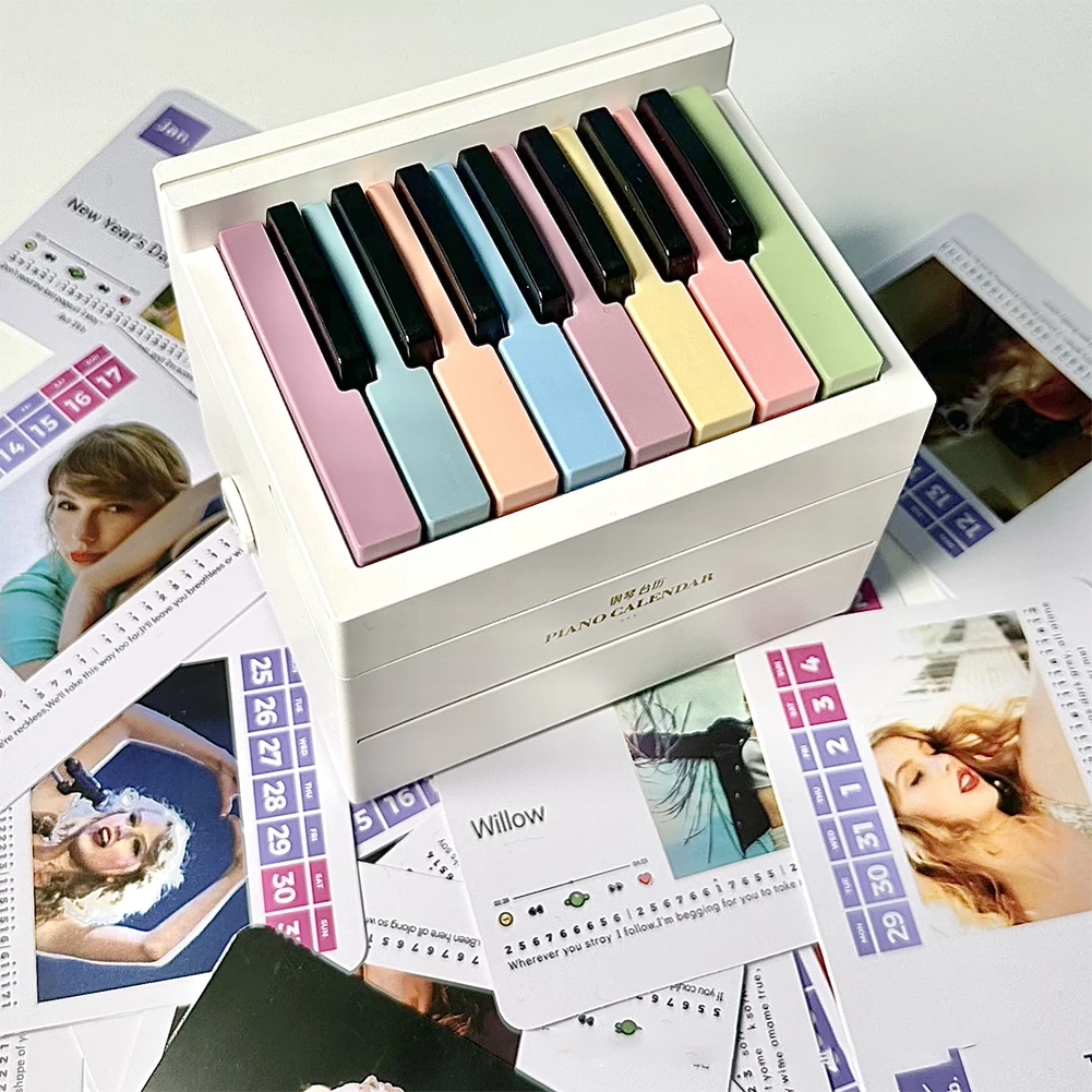 Taylor Piano Calendar 2024 Creative Calendar with Music Sheets Toy Piano Musical Instrument USB Charging for Music Lovers