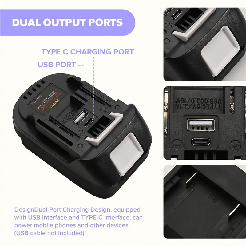 DTA4-BS18MT Battery Adapter Converter For Lithium Battery To Use On For 18V Lithium Tool (With Silicone Cover)