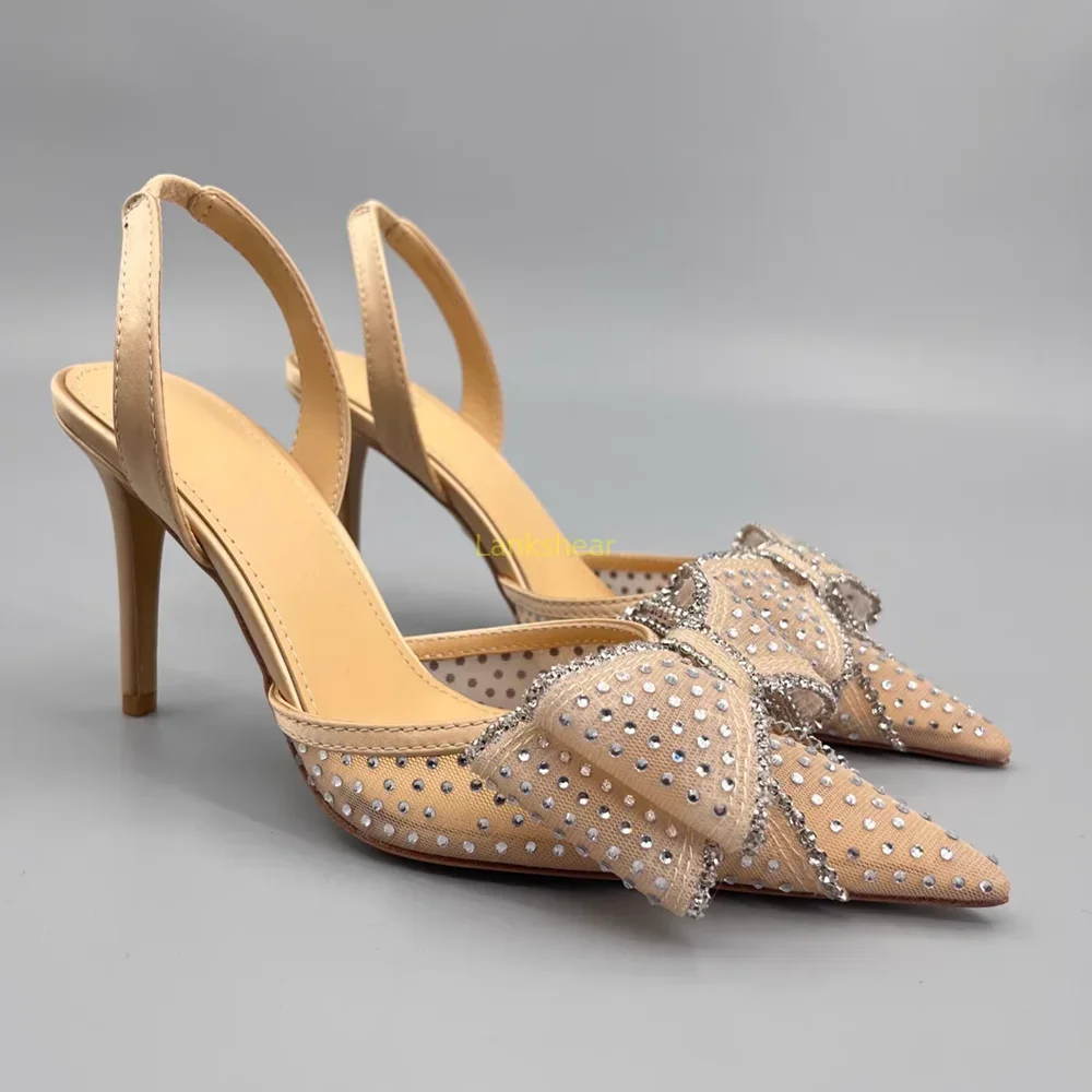 

Crystal One Wrod Belt Sandals Sexy Square Toe Thin Heel Cover Heel Zipper New Arrivals Fashion Women Modern Shoes