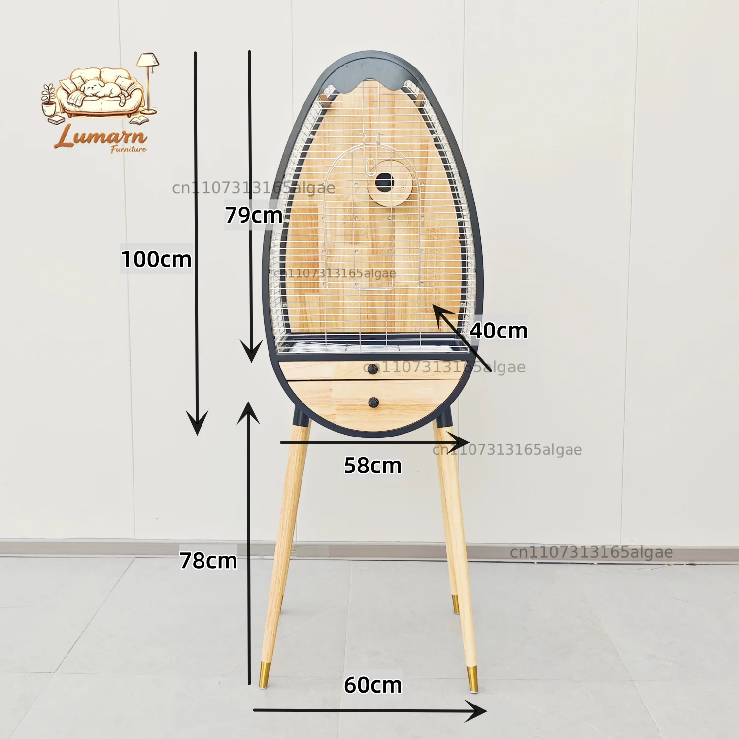 Thumb Cat Parrot Birdcage Villa Stainless Steel Solid Wood Large Xuanfeng Kaike Little Sun Monk Dedicated Birdcage