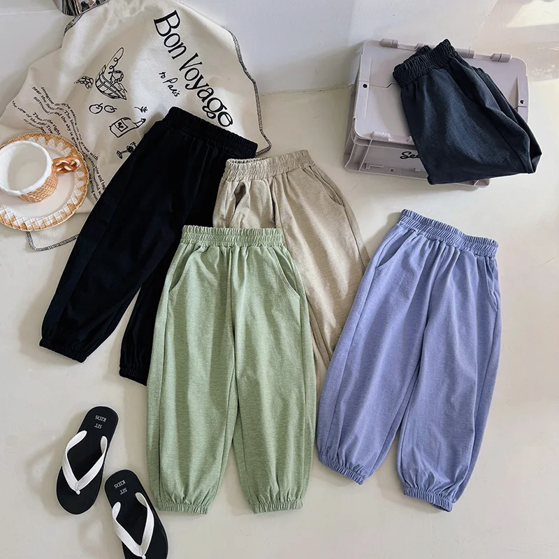 2-10T Summer Infant Pants Thin Loose Kid Baby Boy Girl Clothes Soft Quick Dry Childrens Trousers