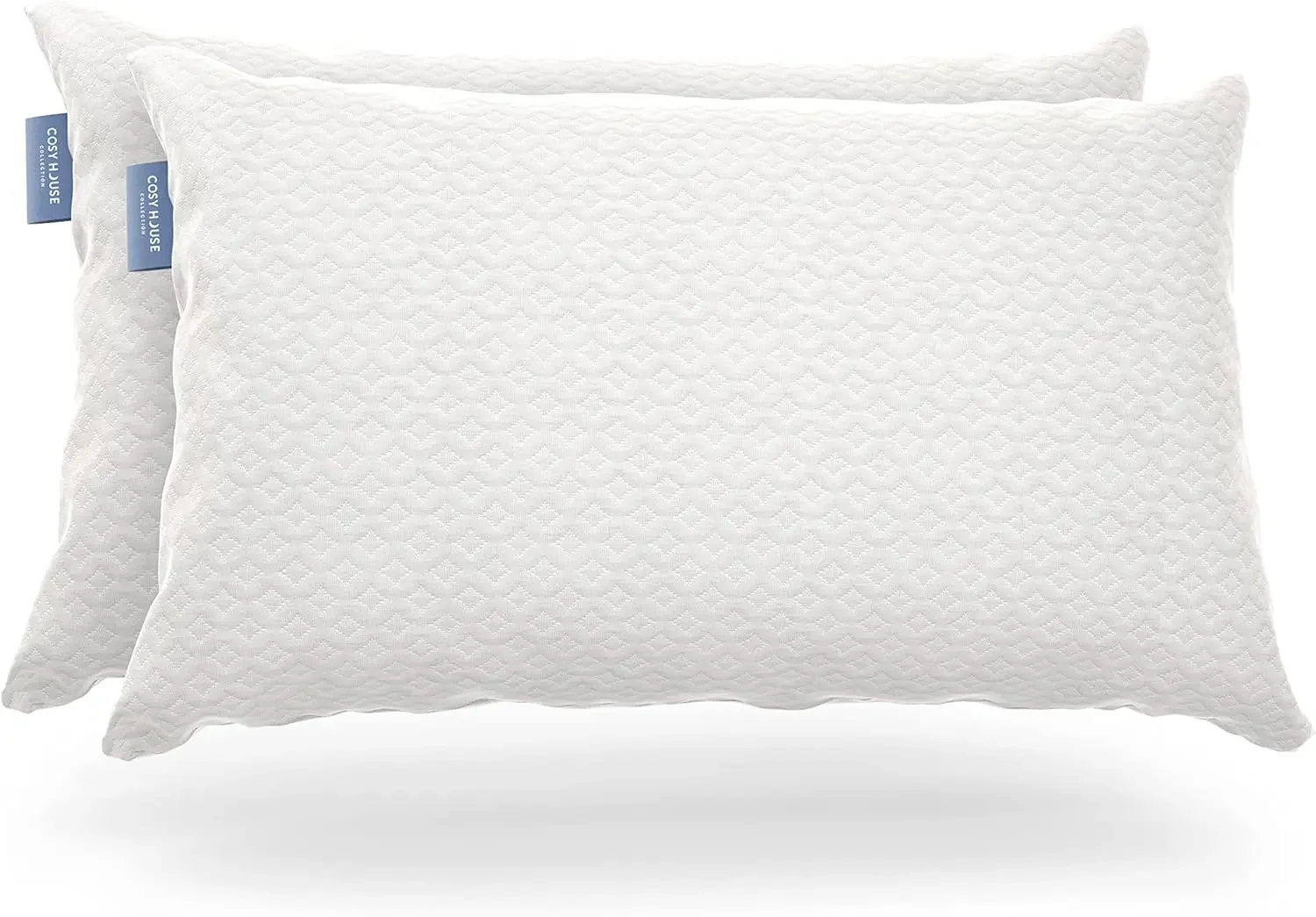 2-Pack Luxury Rayon Derived from Bamboo Shredded Memory Foam Pillow - Adjustable & Removable Fill - Cool & Breathable Cover