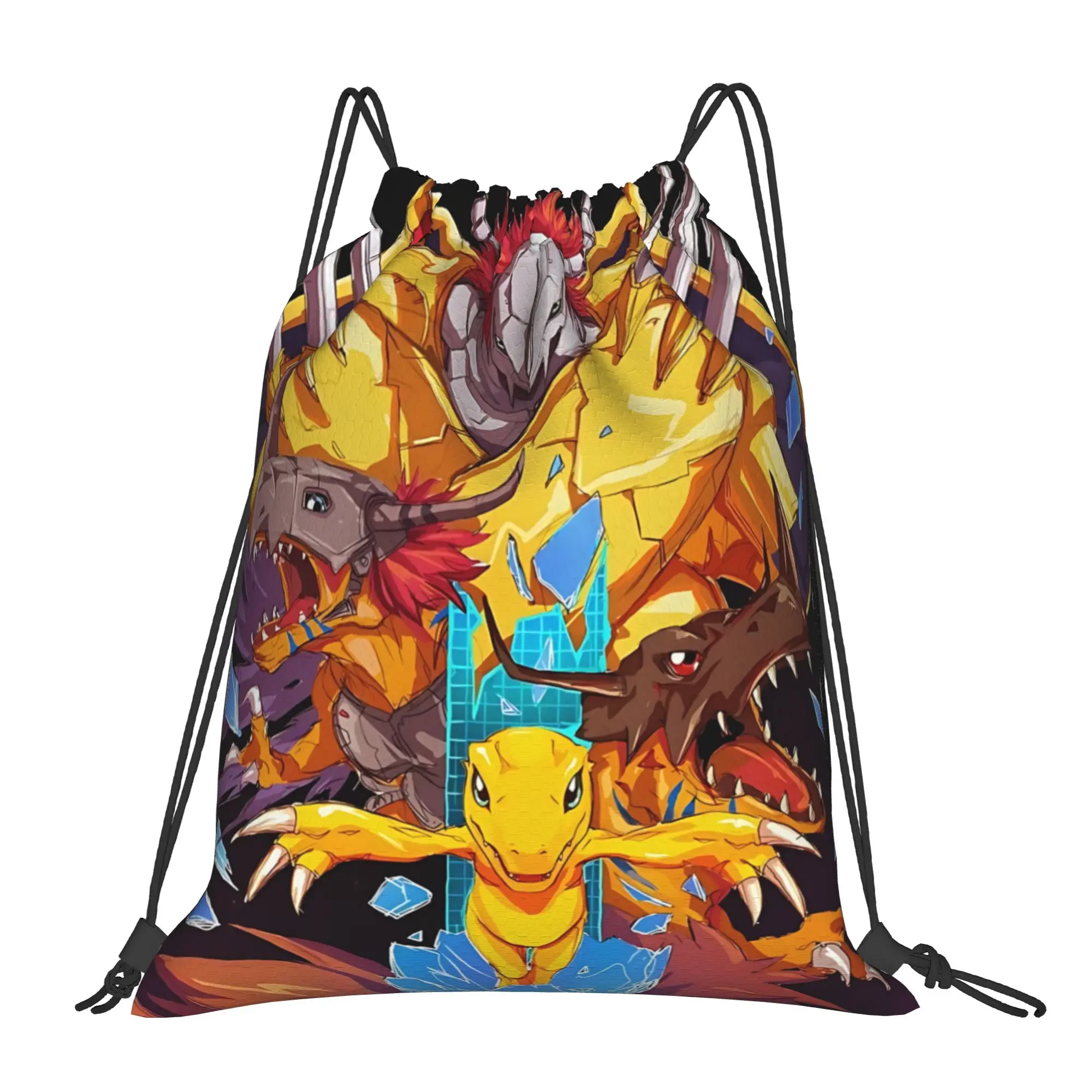 bag Pouch Digital Monster  Drawstring Bags Shopping Pouch Print Backpack Boy Girls School Shoe Bag
