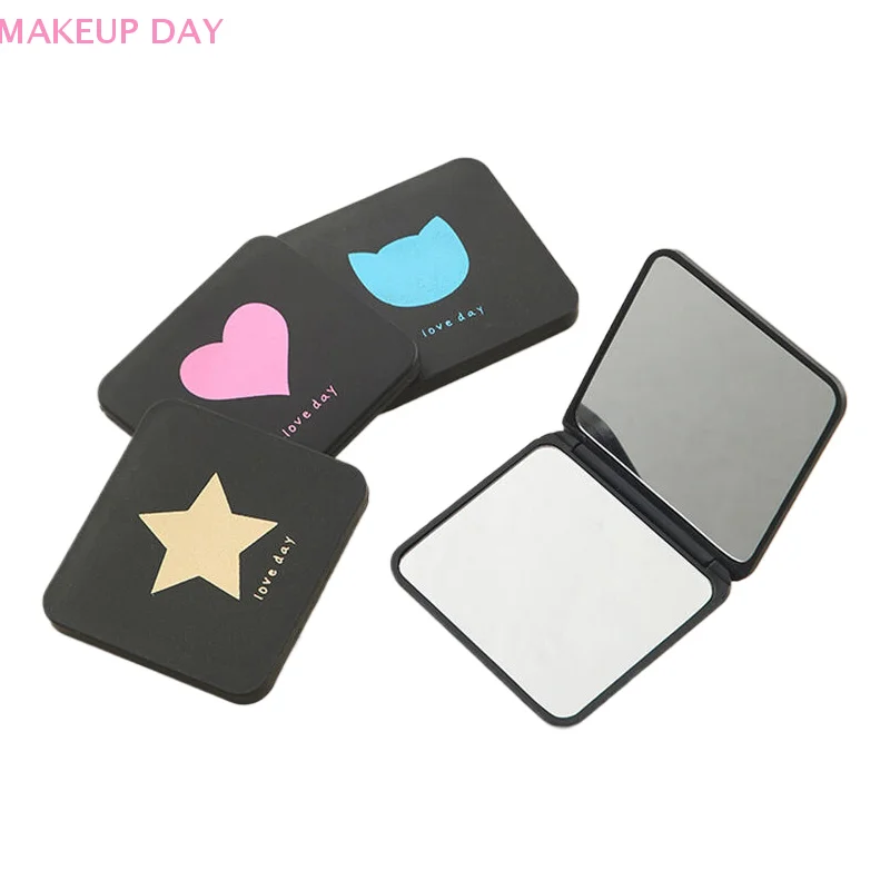 Opvouwbare Make-Up Spiegel Mini Vierkant Make-Up Make-Up Spiegel Draagbare Handspiegels Dubbelzijdige Compacte Spiegel Zak Cosmetische Spiegels