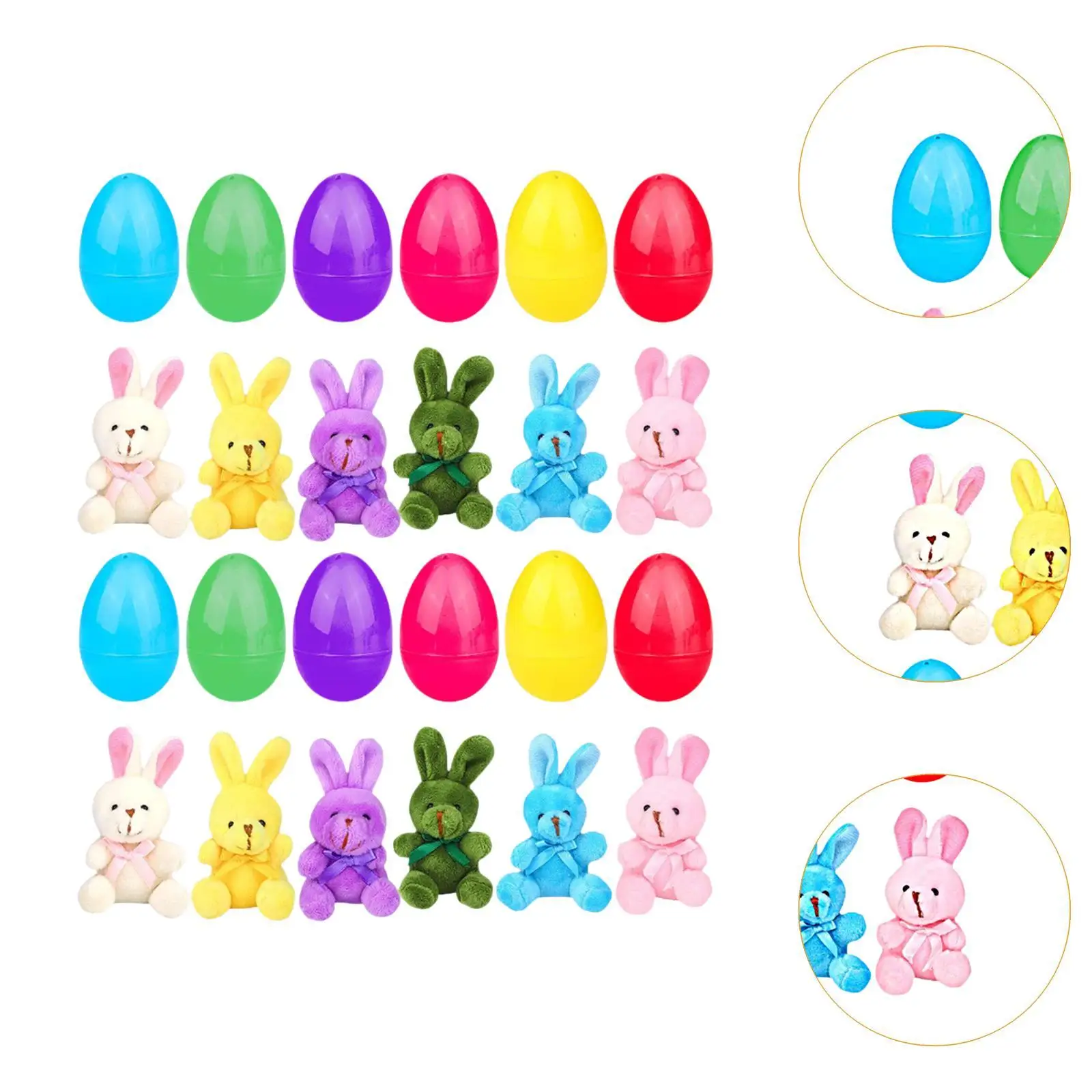 ไข่อีสเตอร์ที่เต็มไปด้วยฟิลเลอร์ Plushie Stuffers ของชําร่วยงานปาร์ตี้ตกแต่งสําหรับเทศกาล