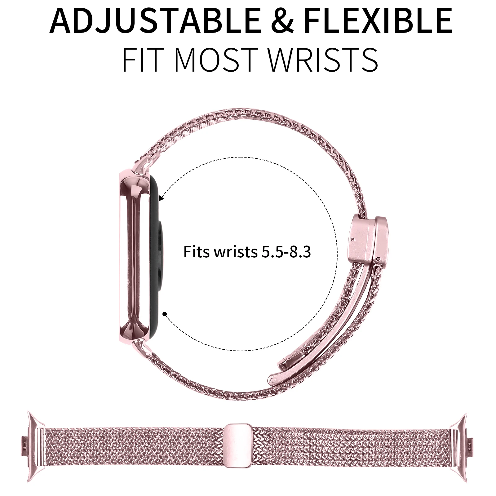 Stainless Steel Strap for Xiaomi Mi Band 8Pro/9 Pro Milanese Loop Wristband Bracelet for Redmi Watch 4 5 Replacement Accessories
