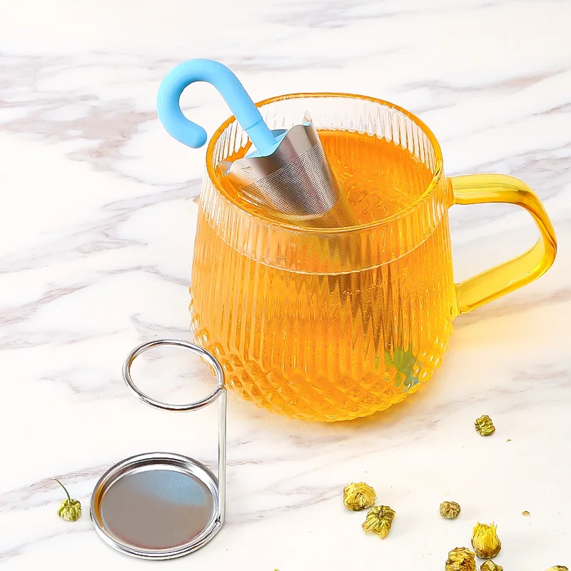 Reusable Tea Infuser with Drip Tray for Cup/Mug/Teapots Fine Mesh Tea Strainer Sieve Loose-Tea Teaware Spice Herbal Filter Tool