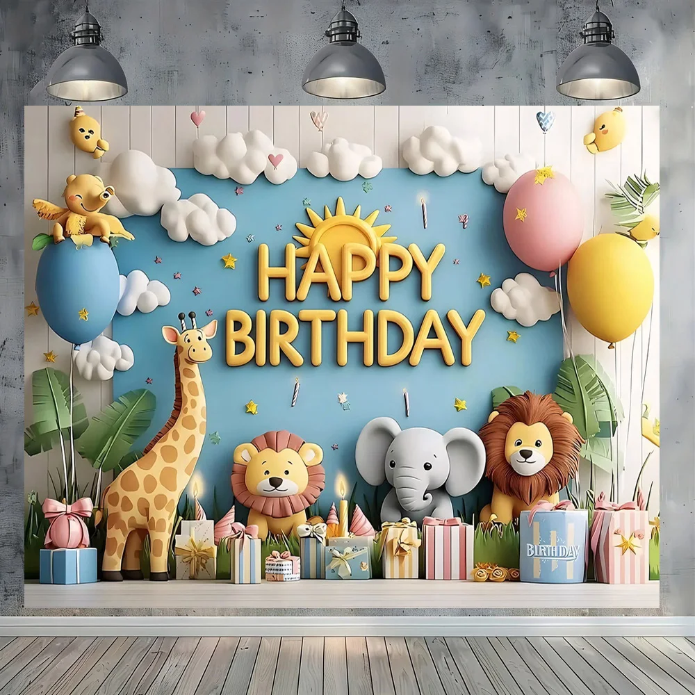 لافتة خلفية لحفلات أعياد الميلاد على شكل حيوان لطيف مثالية لدعائم كشك الصور وديكورات الذكرى السنوية وأعياد الميلاد وحفلات العطلات