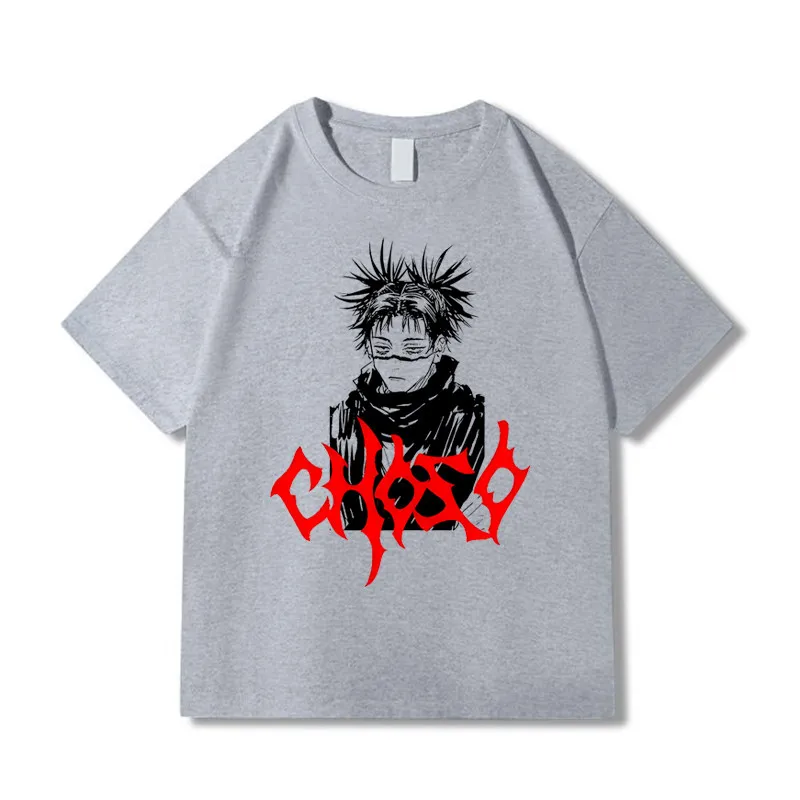 Classic Anime Style Pure Cotton Spell Battle Peripheral Anime Print Men's and Women's Clothing Summer Fashion Loose T-shirt