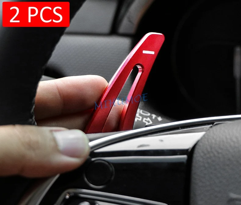 Aluminium Interior Steering Wheel Paddle Shifter Extension For Cadillac XTS 2013-2019 Accessories Red