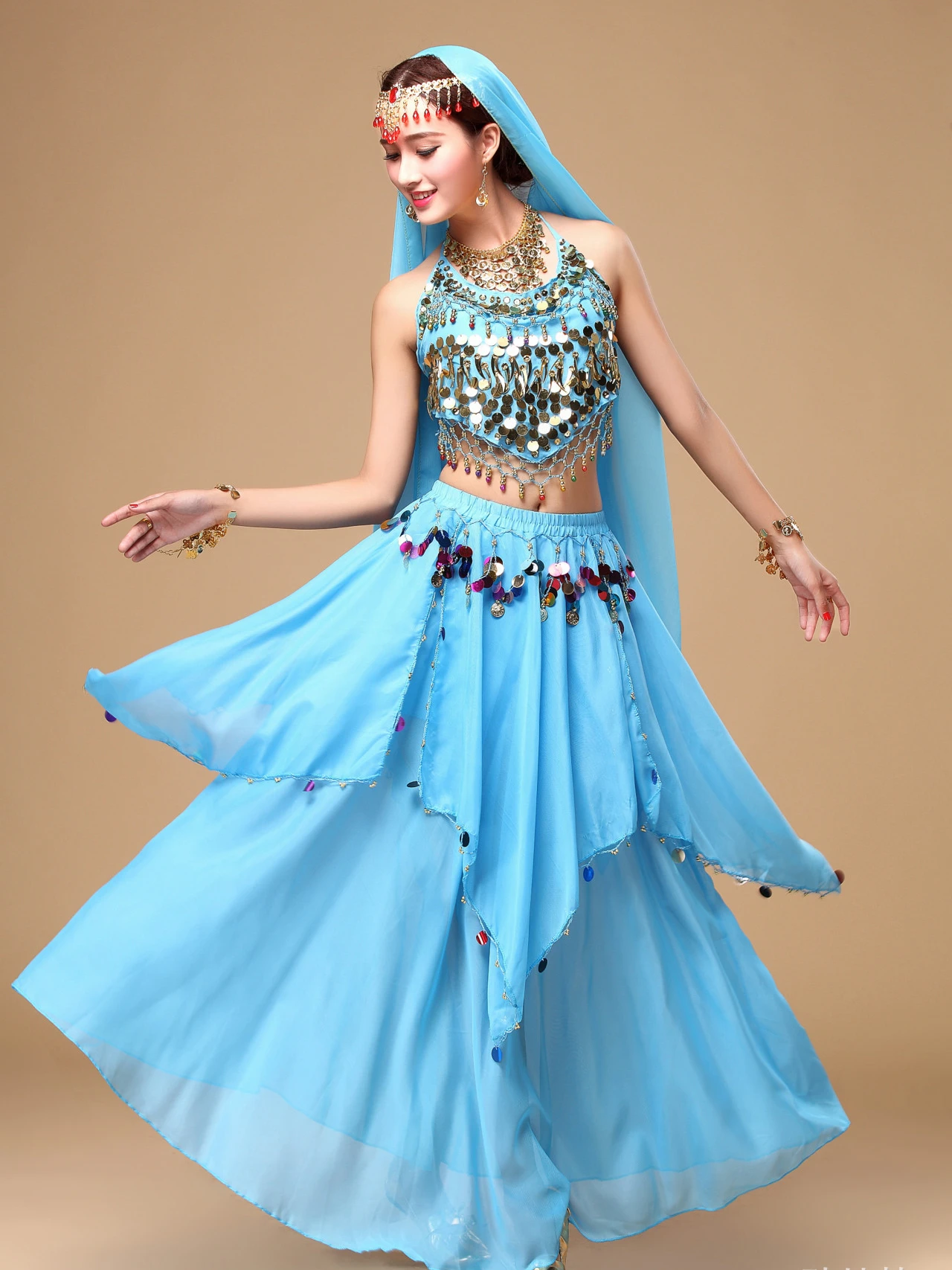 

Belly Dance Costumes for Kids Girls Children Belly Dance Skirt Bollywood Dancing Dress Performance Competition Indian Cloth Set