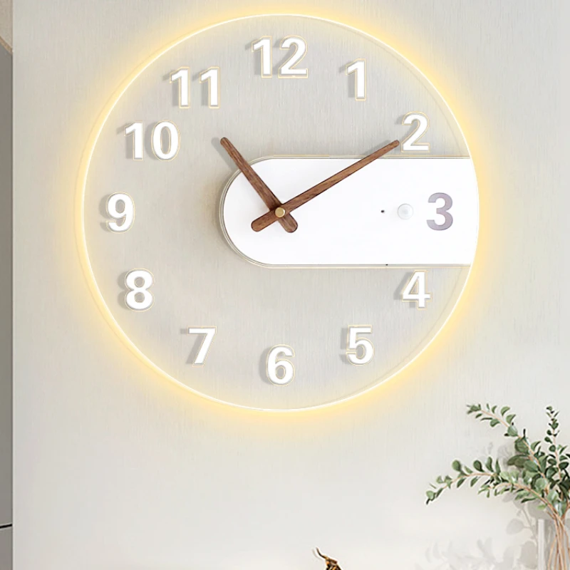 

Wall clock living room simple modern electronic clock hanging wall advanced sense network red creative household watch
