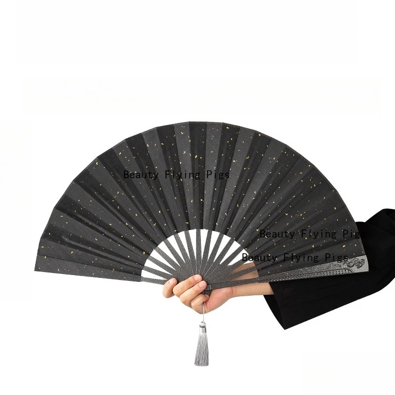 

1 шт. металлический веер в китайском стиле, поверхность веера из костяной ткани, складные веера Тай Чи Кунг-фу, украшение дома, реквизит для выступлений
