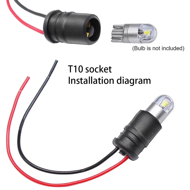 

10 шт. Разъем-держатель для автомобильных ламп T10 W5W, удлинитель для светодиодных ламп, цоколь-адаптер для ламп T10 W5W
