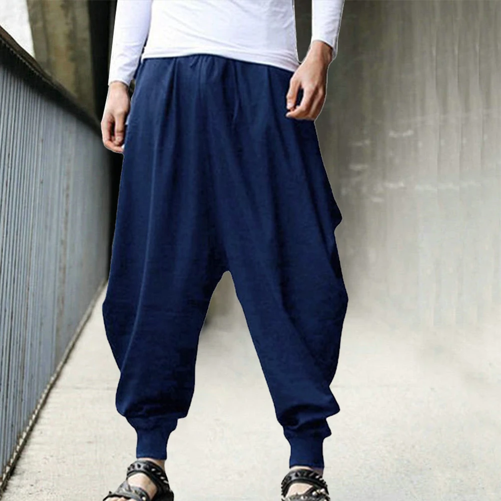 Male Pants Hot Sale Japanese Loose High Quality Pants Personalized Smooth Streets Trousers Hakama Pants