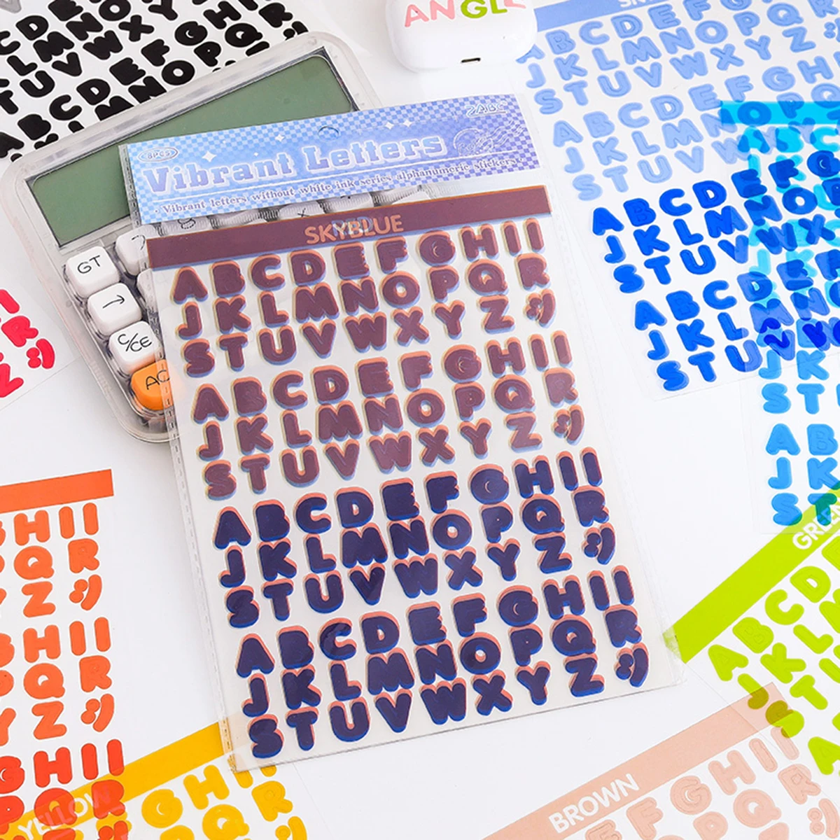 8pcs Retro English Letter Creative Stickers, Transparent Waterproof PET Stickers, Notebook Scrapbook Decorations Gift for Friend
