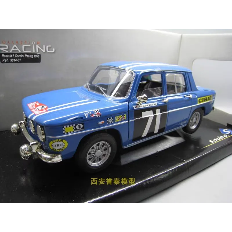 

Литой под давлением Solido 1/18 Renault 8 Gordini Racing, модель автомобиля из сплава, Коллекционная игрушка, подарок, сувенир, украшение для дисплея