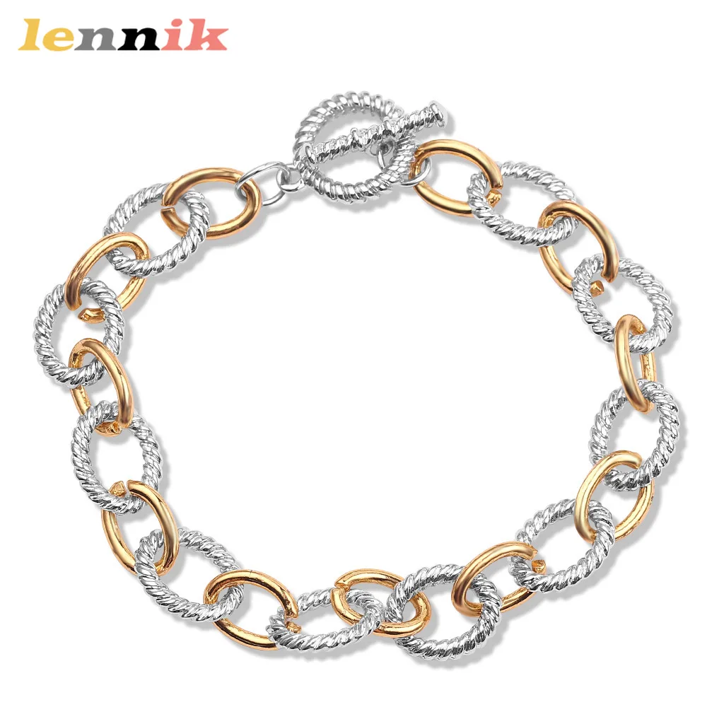 LENNIK Neues O-förmiges ineinandergreifendes Armband, stilvoller, einzigartiger Damenarmreif, vielseitiger Schmuck, täglich/büro, auffällig