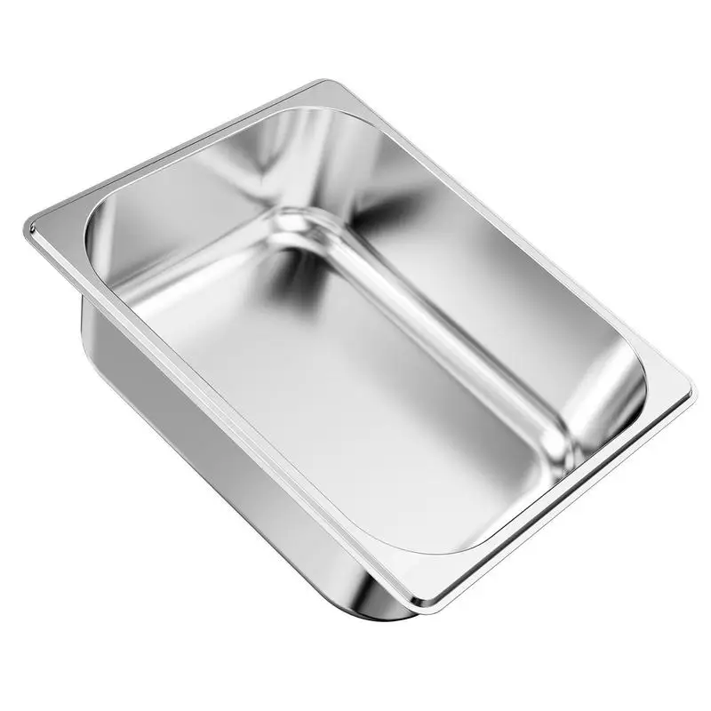 Bac Gastronorm pour hôtel (taille 1/2) 6 pièces Conteneurs réutilisables de 6 L (profondeur 98 mm), en acier inoxydable, pour la restauration, bac à panure, récipient alimentaire pour fêtes, restaurants, buffets