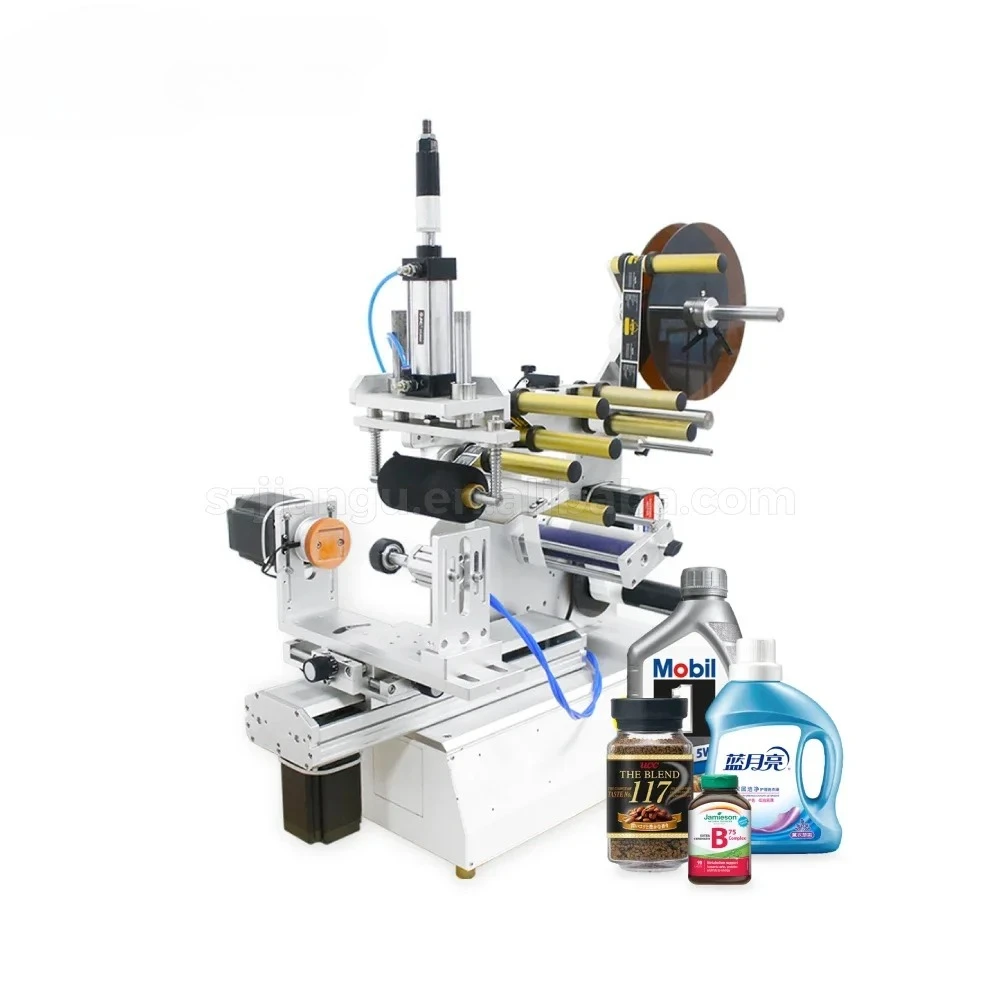 Semi-Automatic Roller Press Labeling Machine Desktop Pneumatic Rolling Pressure Adhesive Label Machine Intelligent CNC Labeler