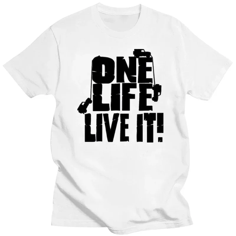 Mens T Shirts Fashion brand clothing Tee shirt homme One Life Live It Landrover Premium make Round Neck Teenage New Arrival 2024