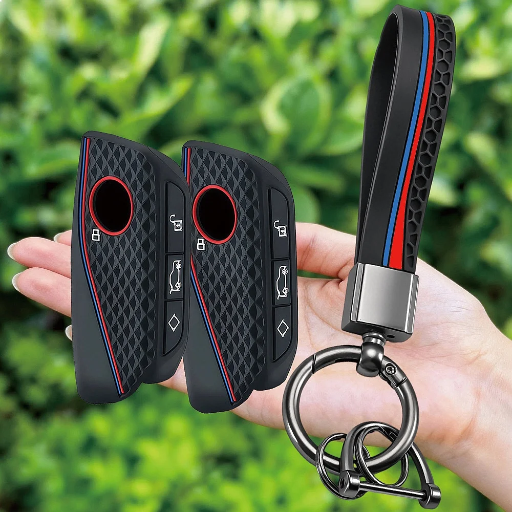 Silicone Car Key Fob Cover Case For BMW 530i 540i 550e 750e 740i 760i X1 X2 X5 X6 X7 M5 iX1 iX2 iX XM i5 i7 2024 2025