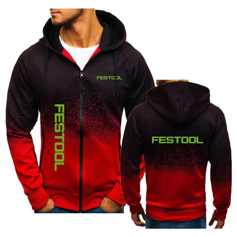 

Casual Sweatshirt Harajuku sportswear festool tools print Brand fashion senior men's cardigan 2024 Spring Autumn hoodie jacket