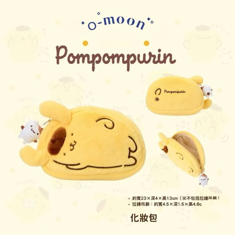 Kawaii Sanrio PomPom Purin Wallet Cute Embroidery Series Cartoon Anime Earphone Bag Small Pendant Anime Girl Holiday Gift