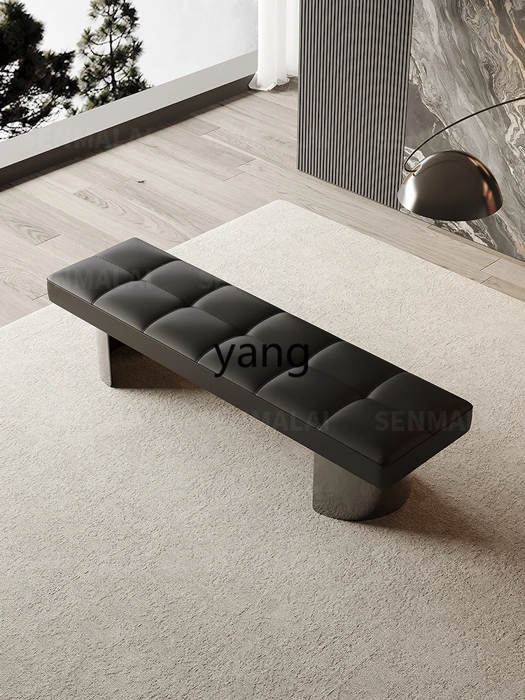 LMM Italian minimalist leather bedside stool bedroom sofa stool living room home door shoe changing stool