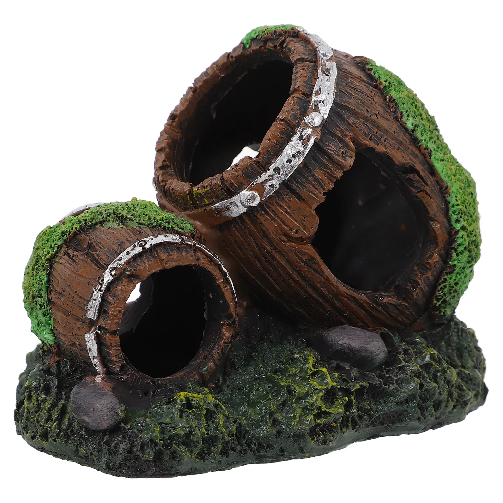 

Resin Wine Barrel Aquarium Decor Safe Fish Shrimp Hideout Breeding Rest Fish Tank Decoration Cave Ornament Safe Aquarium Decor