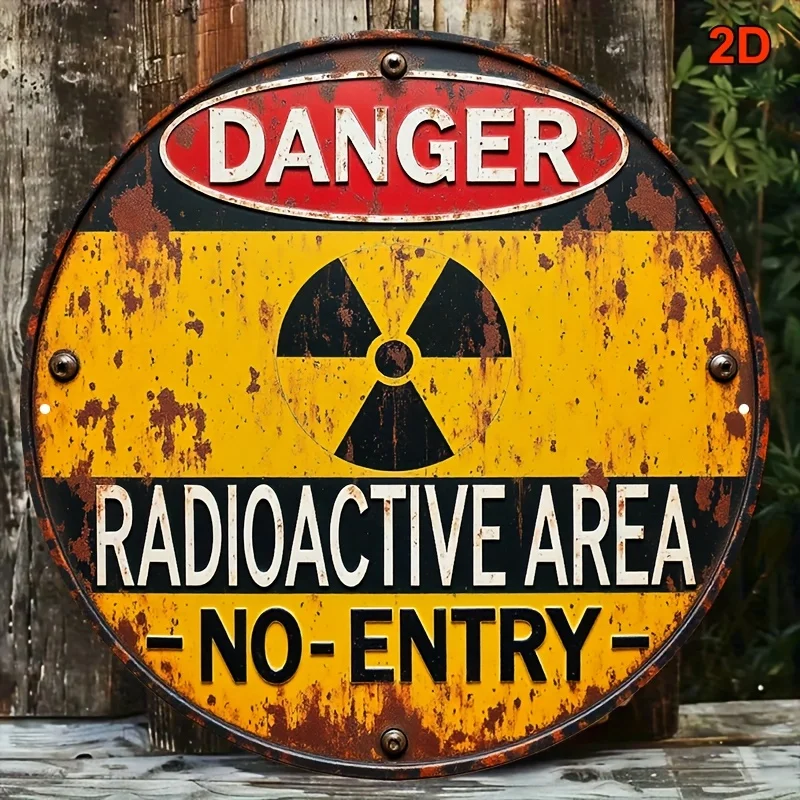 2D Flat - This Is a 2D Flat, Single Piece Round Aluminum Sign Measuring 20.32X20.32 Inches, Featuring a Vintage Industrial Radia