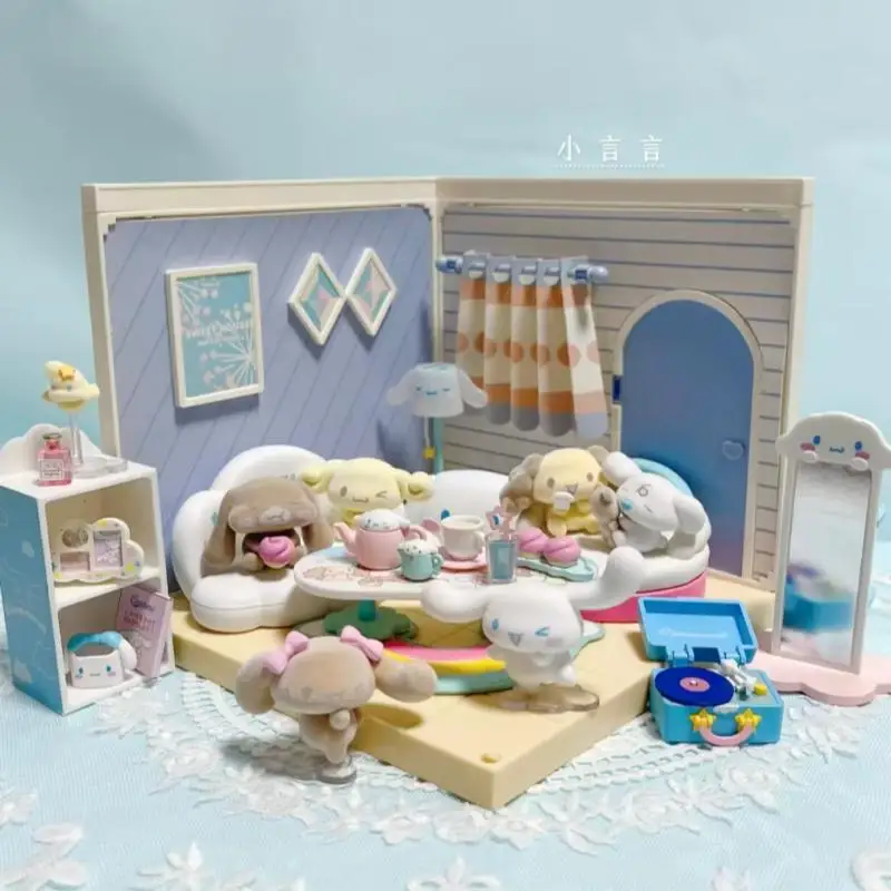 Re Ment Sanrio Cinnamoroll Blind Box Miniature Figurine Secret Closet Delicate Ornament Collectible Trendy Toy Desktop Display view 5
