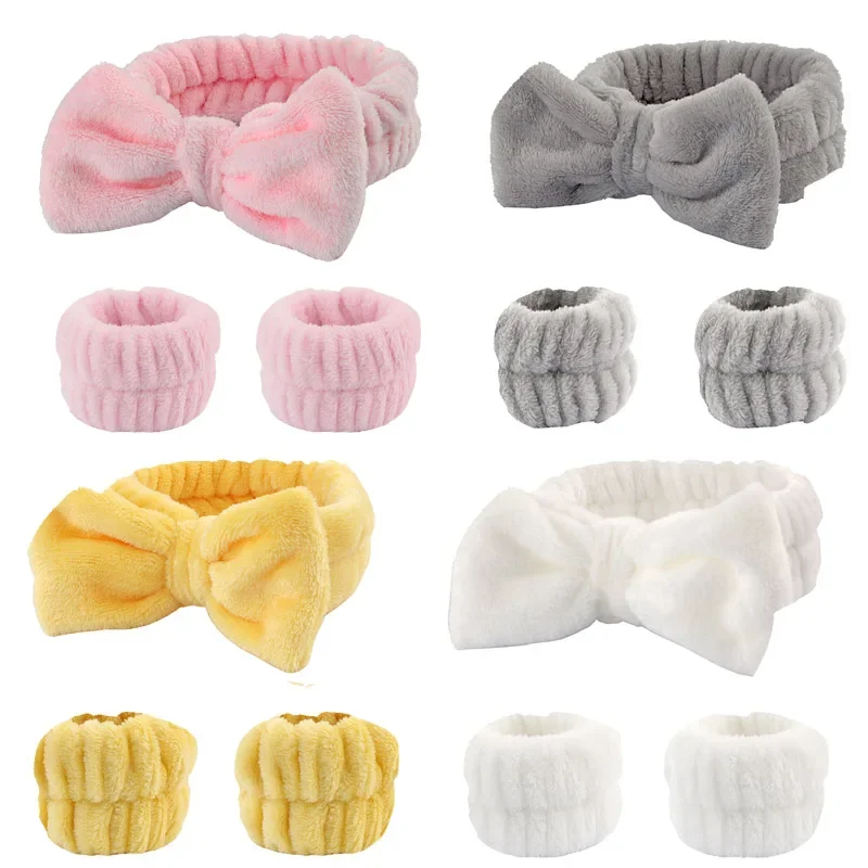 2PCS 재사용 가능한 스파 손목 워시 밴드 부드러운 마이크로 화이버 수건 손목 밴드 얼굴 세척 여자 여자 요가 러닝 스포츠 손목 스웨트 밴드