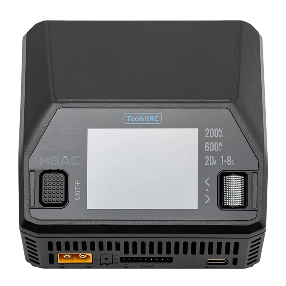ToolkitRC M8AC Smart Lipo Battery Charger Discharger AC 200W DC 600W 20A for 1-8S LiHV Lipo Battery PD 65W FPV Model Parts Car