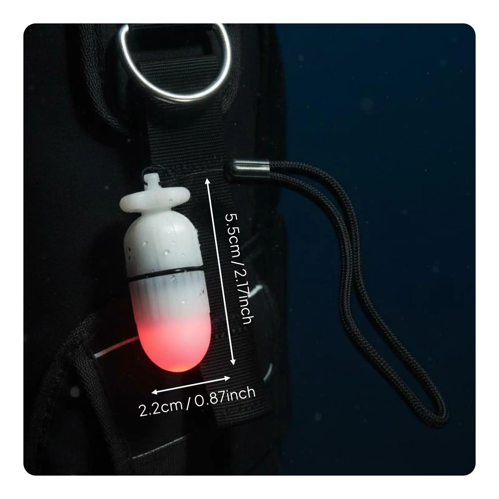 Underwater Partner Beacon Light 100m Waterproof Scuba Tank Beacon Light Lanyard Included Underwater lamp