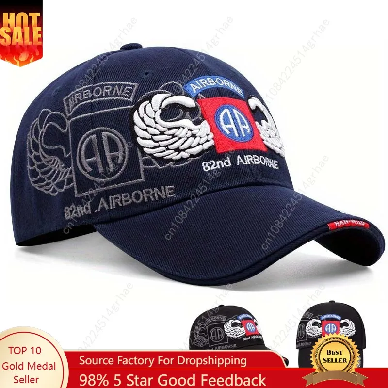 

Simple Cotton Men baseball cap women snapback hat wing embroidery bone caps gorras casual casquette fishing hats 82nd Airborne