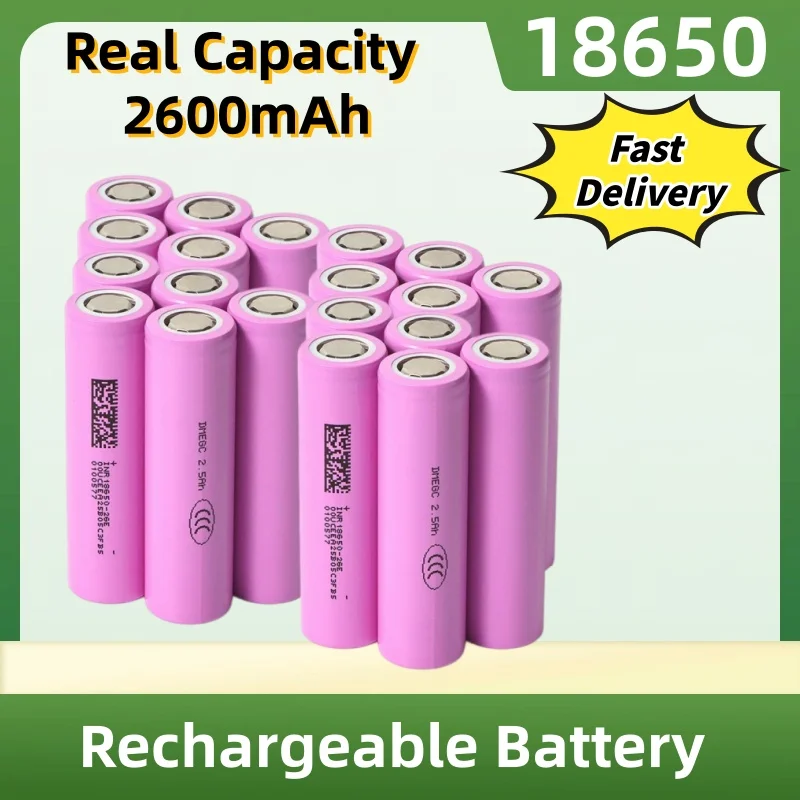2-50pcs 18650 Battery 3.7V Rechargeable Lithium 2600mAh Battery for Flashlight Power Tools, Electric Scooters