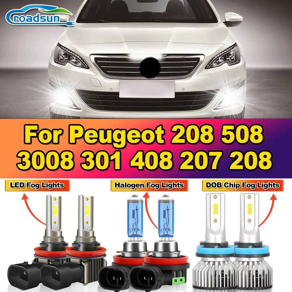 

20000LM H8 H9 H11 Auto Fog Lamps 100W Canbus Car Fog Lights 6000K White 12V For Peugeot 208 508 3008 301 408 207 208 290 295