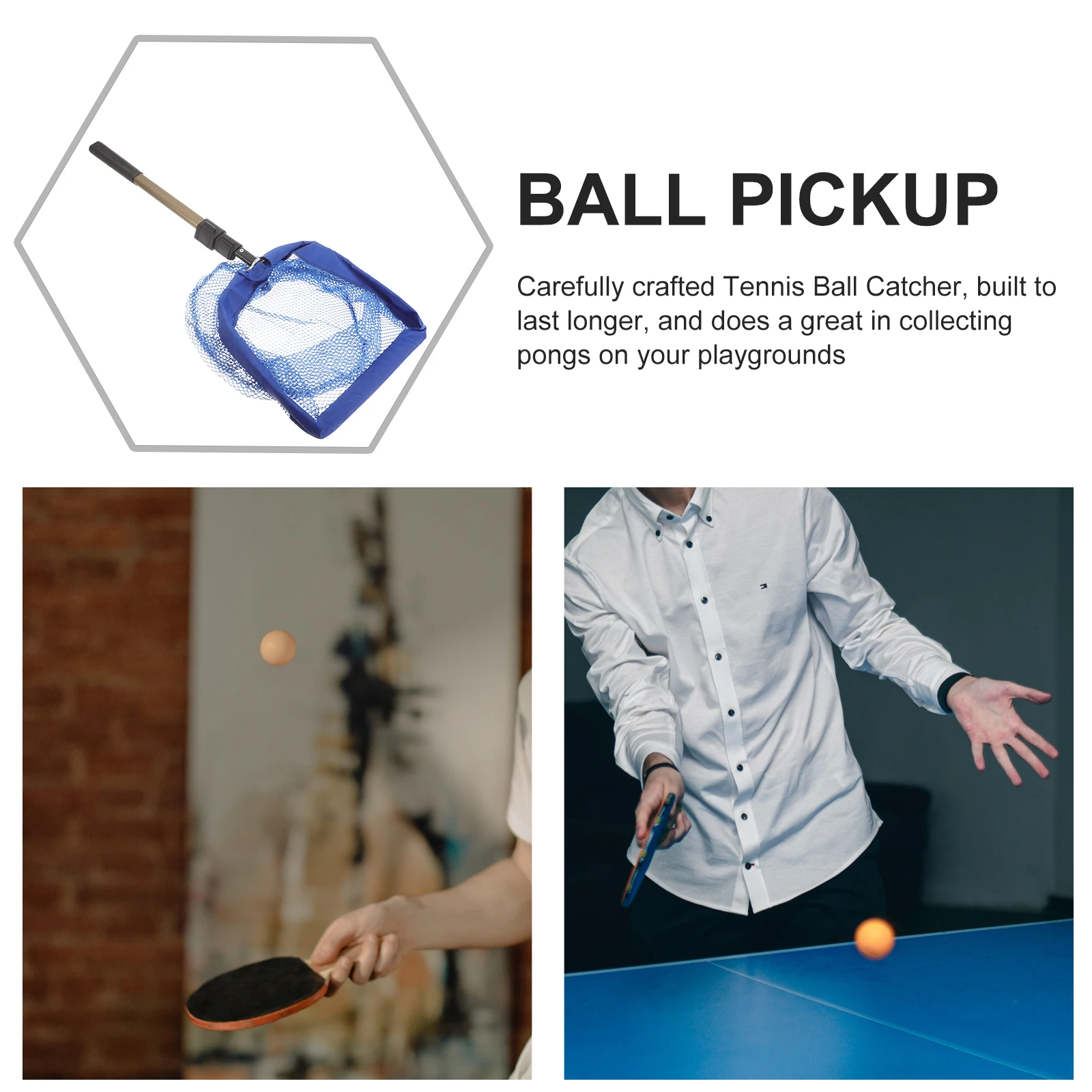 

Telescopic Table Tennis Picker Lightweight Aluminum Alloy Portable Catcher Extendable Handle Pong Ball Collector Nylon Mesh Bag