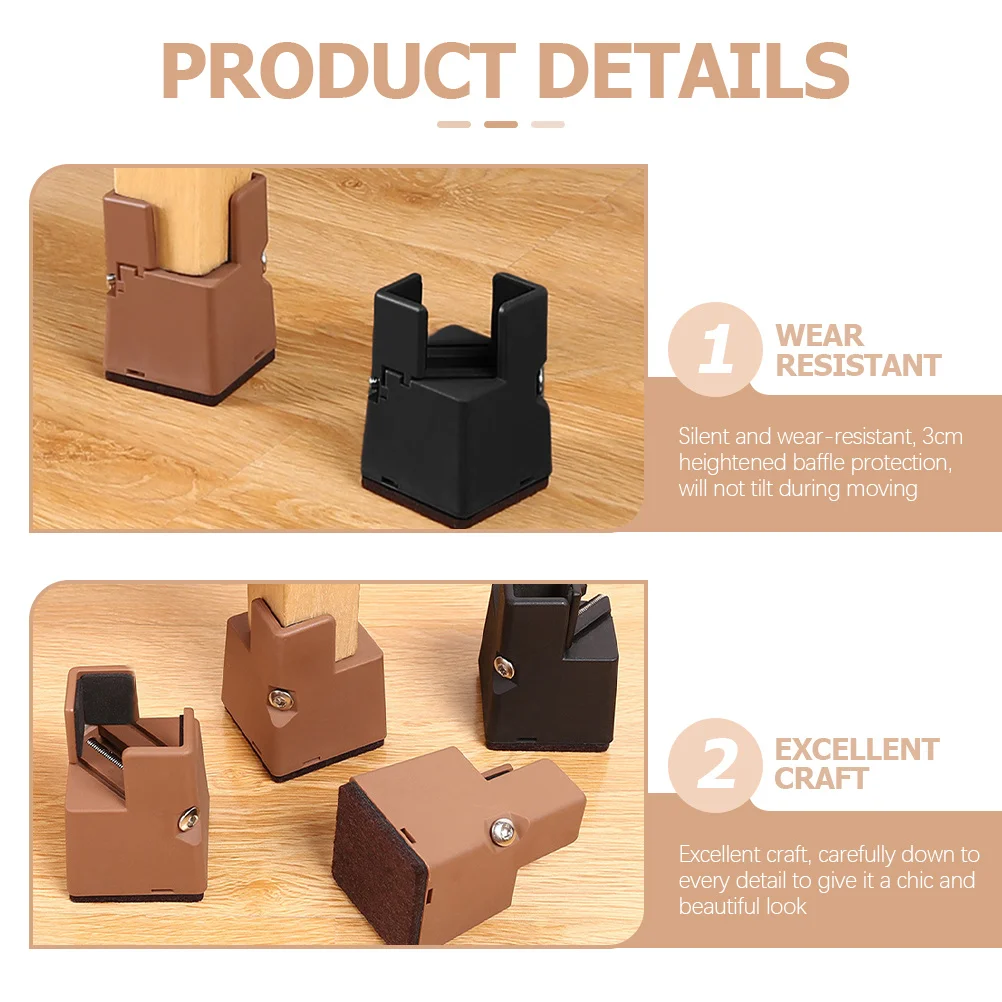 

2Pcs Adjustable Bed Riser 22-42mm Furniture Lift Heavy Duty 250kg Capacity Antirust Stable for Tables Chairs Sofas