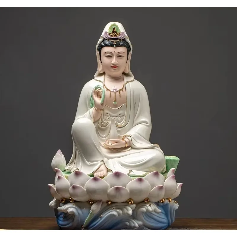 FX-1   ceramic guanyin bodhisattva buddha statue nanhai guanyin zizai guanyin ornaments for home worship buddha store