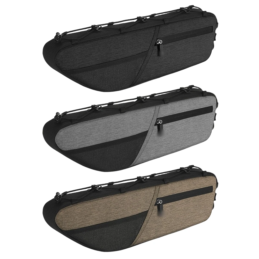 Bicycle Frame Bag 1.6L Large Capacity Double Mesh Pockets Wear Resistant Downtube Tube Storage For Cycling Accessories
