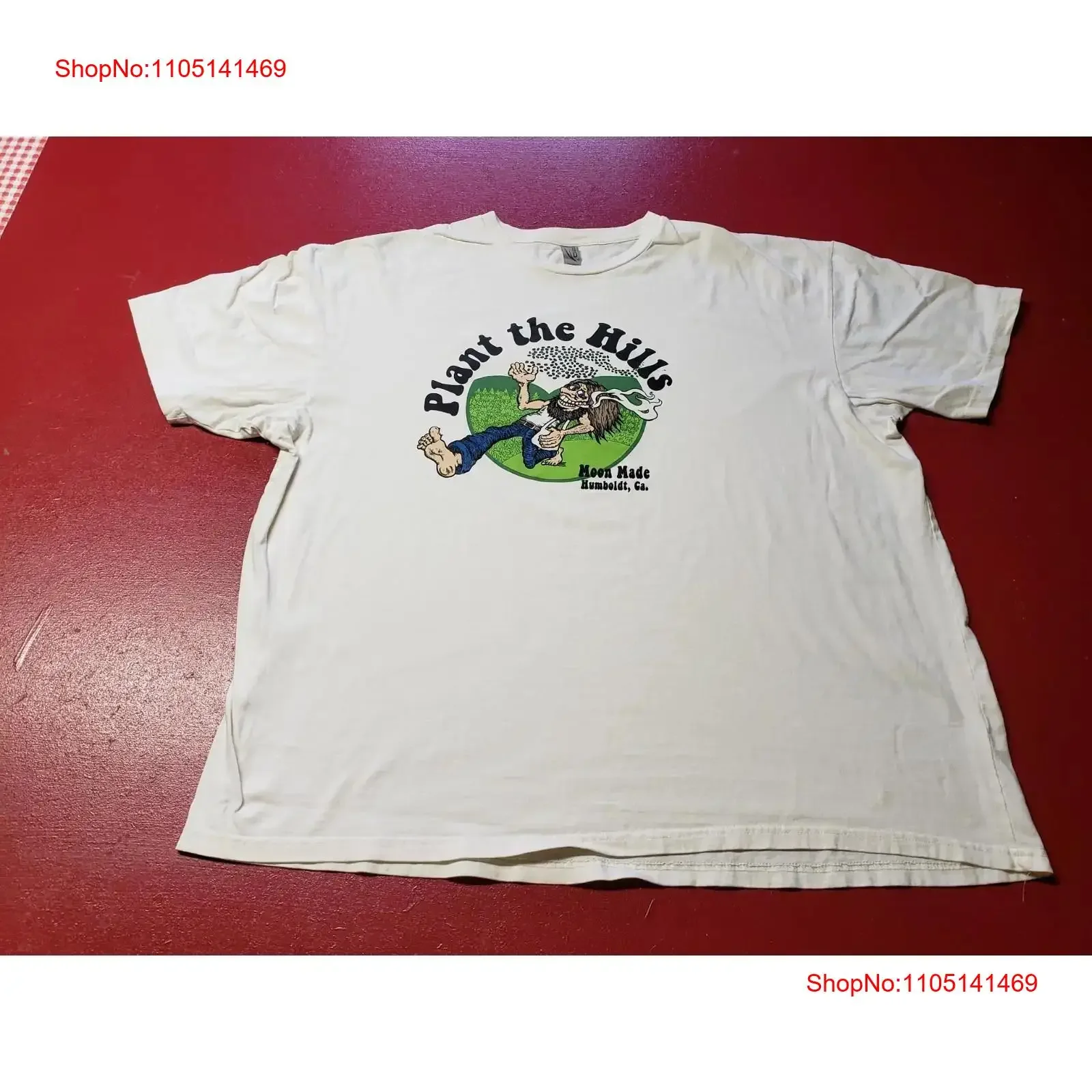 Paint The Hills Moon Made Humboldt Ca Camiseta XXL Marfil 100 Algodón vintage Lavado Top para uso diario Ropa de diseñador unisex