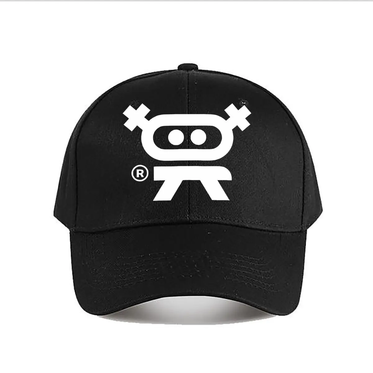 White Robot Face Minimal Outline Baseball Cap Fashion Men Sunhat Women's Outdoor Sports